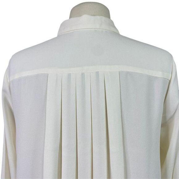 J. Jill Solid White Blouse Button Up Small Petite - Picture 4 of 8